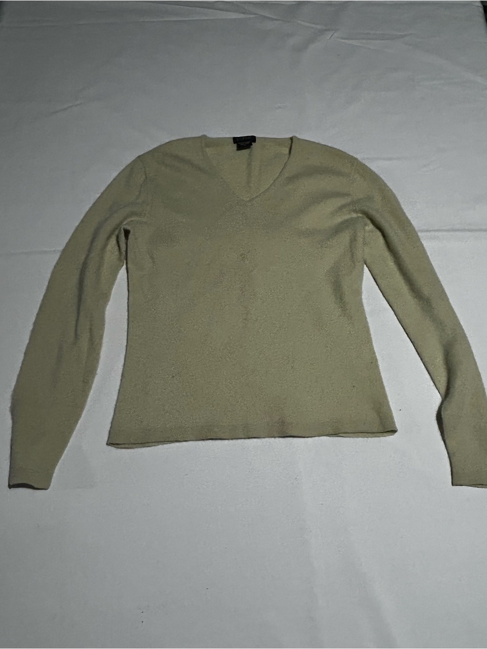 J. Crew Light Olive V-Neck Long Sleeve Sweater